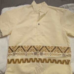 Stylish Cream and Brown Tribal Shirt